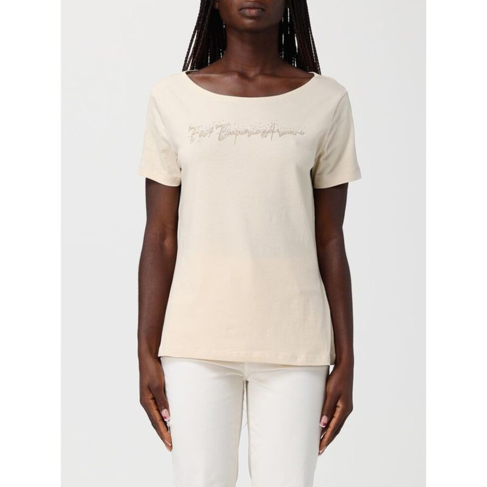 Ea7 Women Cotton T-Shirt With Sequin Logo Ea7
